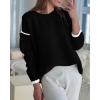 imageBTFBM Fall Sweaters for Women 2025 Trendy Casual Crew Neck Long Sleeve Loose Ribbed Knit Sweater Pullover Jumper TopsSolid Black