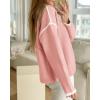 imageBTFBM Fall Sweaters for Women 2025 Trendy Casual Crew Neck Long Sleeve Loose Ribbed Knit Sweater Pullover Jumper TopsSolid Pink
