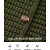 imageBTFBM Women Cardigan Sweaters Fall Fashion 2024 Button Down Long Sleeve Chunky Knit Open Front Tweed Jacket OuterwearSolid Army Green