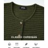 imageBTFBM Women Cardigan Sweaters Fall Fashion 2024 Button Down Long Sleeve Chunky Knit Open Front Tweed Jacket OuterwearSolid Army Green