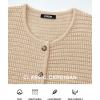 imageBTFBM Women Cardigan Sweaters Fall Fashion 2024 Button Down Long Sleeve Chunky Knit Open Front Tweed Jacket OuterwearSolid Beige