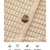 imageBTFBM Women Cardigan Sweaters Fall Fashion 2024 Button Down Long Sleeve Chunky Knit Open Front Tweed Jacket OuterwearSolid Beige