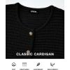 imageBTFBM Women Cardigan Sweaters Fall Fashion 2024 Button Down Long Sleeve Chunky Knit Open Front Tweed Jacket OuterwearSolid Black