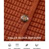 imageBTFBM Women Cardigan Sweaters Fall Fashion 2024 Button Down Long Sleeve Chunky Knit Open Front Tweed Jacket OuterwearSolid Caramel