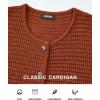 imageBTFBM Women Cardigan Sweaters Fall Fashion 2024 Button Down Long Sleeve Chunky Knit Open Front Tweed Jacket OuterwearSolid Caramel