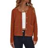 imageBTFBM Women Cardigan Sweaters Fall Fashion 2024 Button Down Long Sleeve Chunky Knit Open Front Tweed Jacket OuterwearSolid Caramel