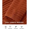 imageBTFBM Women Cardigan Sweaters Fall Fashion 2024 Button Down Long Sleeve Chunky Knit Open Front Tweed Jacket OuterwearSolid Caramel