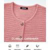 imageBTFBM Women Cardigan Sweaters Fall Fashion 2024 Button Down Long Sleeve Chunky Knit Open Front Tweed Jacket OuterwearSolid Pink
