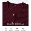imageBTFBM Women Cardigan Sweaters Fall Fashion 2024 Button Down Long Sleeve Chunky Knit Open Front Tweed Jacket OuterwearSolid Wine Red