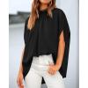 imageBTFBM Women Mock Neck Summer Tops 2025 Spring Batwing Short Sleeve Loose High Low Hem Casual Oversized Blouses ShirtsBlack