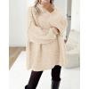 imageBTFBM Womens Long Pullover Sweaters 2025 Fall Winter Mock Neck Long Sleeve Thick Oversized Casual Knitted Jumper TopsApricot