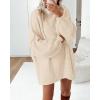 imageBTFBM Womens Long Pullover Sweaters 2025 Fall Winter Mock Neck Long Sleeve Thick Oversized Casual Knitted Jumper TopsApricot