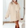 imageBTFBM Womens Long Pullover Sweaters 2025 Fall Winter Mock Neck Long Sleeve Thick Oversized Casual Knitted Jumper TopsApricot
