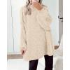 imageBTFBM Womens Long Pullover Sweaters 2025 Fall Winter Mock Neck Long Sleeve Thick Oversized Casual Knitted Jumper TopsApricot