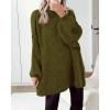 imageBTFBM Womens Long Pullover Sweaters 2025 Fall Winter Mock Neck Long Sleeve Thick Oversized Casual Knitted Jumper TopsArmy Green