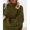 imageBTFBM Womens Long Pullover Sweaters 2025 Fall Winter Mock Neck Long Sleeve Thick Oversized Casual Knitted Jumper TopsArmy Green