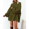 imageBTFBM Womens Long Pullover Sweaters 2025 Fall Winter Mock Neck Long Sleeve Thick Oversized Casual Knitted Jumper TopsArmy Green