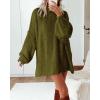 imageBTFBM Womens Long Pullover Sweaters 2025 Fall Winter Mock Neck Long Sleeve Thick Oversized Casual Knitted Jumper TopsArmy Green