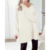 imageBTFBM Womens Long Pullover Sweaters 2025 Fall Winter Mock Neck Long Sleeve Thick Oversized Casual Knitted Jumper TopsBeige White