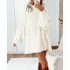 imageBTFBM Womens Long Pullover Sweaters 2025 Fall Winter Mock Neck Long Sleeve Thick Oversized Casual Knitted Jumper TopsBeige White