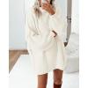 imageBTFBM Womens Long Pullover Sweaters 2025 Fall Winter Mock Neck Long Sleeve Thick Oversized Casual Knitted Jumper TopsBeige White