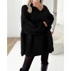 imageBTFBM Womens Long Pullover Sweaters 2025 Fall Winter Mock Neck Long Sleeve Thick Oversized Casual Knitted Jumper TopsBlack