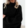 imageBTFBM Womens Long Pullover Sweaters 2025 Fall Winter Mock Neck Long Sleeve Thick Oversized Casual Knitted Jumper TopsBlack
