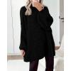 imageBTFBM Womens Long Pullover Sweaters 2025 Fall Winter Mock Neck Long Sleeve Thick Oversized Casual Knitted Jumper TopsBlack