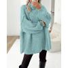 imageBTFBM Womens Long Pullover Sweaters 2025 Fall Winter Mock Neck Long Sleeve Thick Oversized Casual Knitted Jumper TopsBright Lake Blue