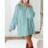 imageBTFBM Womens Long Pullover Sweaters 2025 Fall Winter Mock Neck Long Sleeve Thick Oversized Casual Knitted Jumper TopsBright Lake Blue