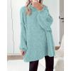 imageBTFBM Womens Long Pullover Sweaters 2025 Fall Winter Mock Neck Long Sleeve Thick Oversized Casual Knitted Jumper TopsBright Lake Blue