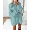 imageBTFBM Womens Long Pullover Sweaters 2025 Fall Winter Mock Neck Long Sleeve Thick Oversized Casual Knitted Jumper TopsBright Lake Blue