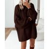 imageBTFBM Womens Long Pullover Sweaters 2025 Fall Winter Mock Neck Long Sleeve Thick Oversized Casual Knitted Jumper TopsBrown