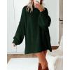 imageBTFBM Womens Long Pullover Sweaters 2025 Fall Winter Mock Neck Long Sleeve Thick Oversized Casual Knitted Jumper TopsDark Green