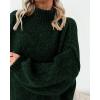 imageBTFBM Womens Long Pullover Sweaters 2025 Fall Winter Mock Neck Long Sleeve Thick Oversized Casual Knitted Jumper TopsDark Green