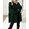 imageBTFBM Womens Long Pullover Sweaters 2025 Fall Winter Mock Neck Long Sleeve Thick Oversized Casual Knitted Jumper TopsDark Green