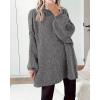 imageBTFBM Womens Long Pullover Sweaters 2025 Fall Winter Mock Neck Long Sleeve Thick Oversized Casual Knitted Jumper TopsGrey