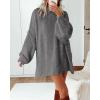 imageBTFBM Womens Long Pullover Sweaters 2025 Fall Winter Mock Neck Long Sleeve Thick Oversized Casual Knitted Jumper TopsGrey