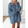 imageBTFBM Womens Long Pullover Sweaters 2025 Fall Winter Mock Neck Long Sleeve Thick Oversized Casual Knitted Jumper TopsGrey Blue