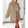 imageBTFBM Womens Long Pullover Sweaters 2025 Fall Winter Mock Neck Long Sleeve Thick Oversized Casual Knitted Jumper TopsKhaki