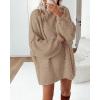 imageBTFBM Womens Long Pullover Sweaters 2025 Fall Winter Mock Neck Long Sleeve Thick Oversized Casual Knitted Jumper TopsKhaki