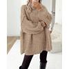 imageBTFBM Womens Long Pullover Sweaters 2025 Fall Winter Mock Neck Long Sleeve Thick Oversized Casual Knitted Jumper TopsKhaki