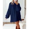 imageBTFBM Womens Long Pullover Sweaters 2025 Fall Winter Mock Neck Long Sleeve Thick Oversized Casual Knitted Jumper TopsNavy