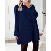 imageBTFBM Womens Long Pullover Sweaters 2025 Fall Winter Mock Neck Long Sleeve Thick Oversized Casual Knitted Jumper TopsNavy