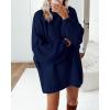 imageBTFBM Womens Long Pullover Sweaters 2025 Fall Winter Mock Neck Long Sleeve Thick Oversized Casual Knitted Jumper TopsNavy