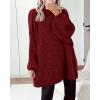 imageBTFBM Womens Long Pullover Sweaters 2025 Fall Winter Mock Neck Long Sleeve Thick Oversized Casual Knitted Jumper TopsWine Red