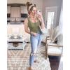 imageBTFBM Womens Summer Ribbed Tank Tops Crew Neck Button Down Slim Fit Basic Sleeveless Tunic Blouse Casual Henley ShirtsBean Green