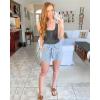 imageBTFBM Womens Summer Ribbed Tank Tops Crew Neck Button Down Slim Fit Basic Sleeveless Tunic Blouse Casual Henley ShirtsDark Grey