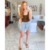 imageBTFBM Womens Summer Ribbed Tank Tops Crew Neck Button Down Slim Fit Basic Sleeveless Tunic Blouse Casual Henley ShirtsDark Khaki