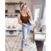 imageBTFBM Womens Summer Ribbed Tank Tops Crew Neck Button Down Slim Fit Basic Sleeveless Tunic Blouse Casual Henley ShirtsDark Khaki